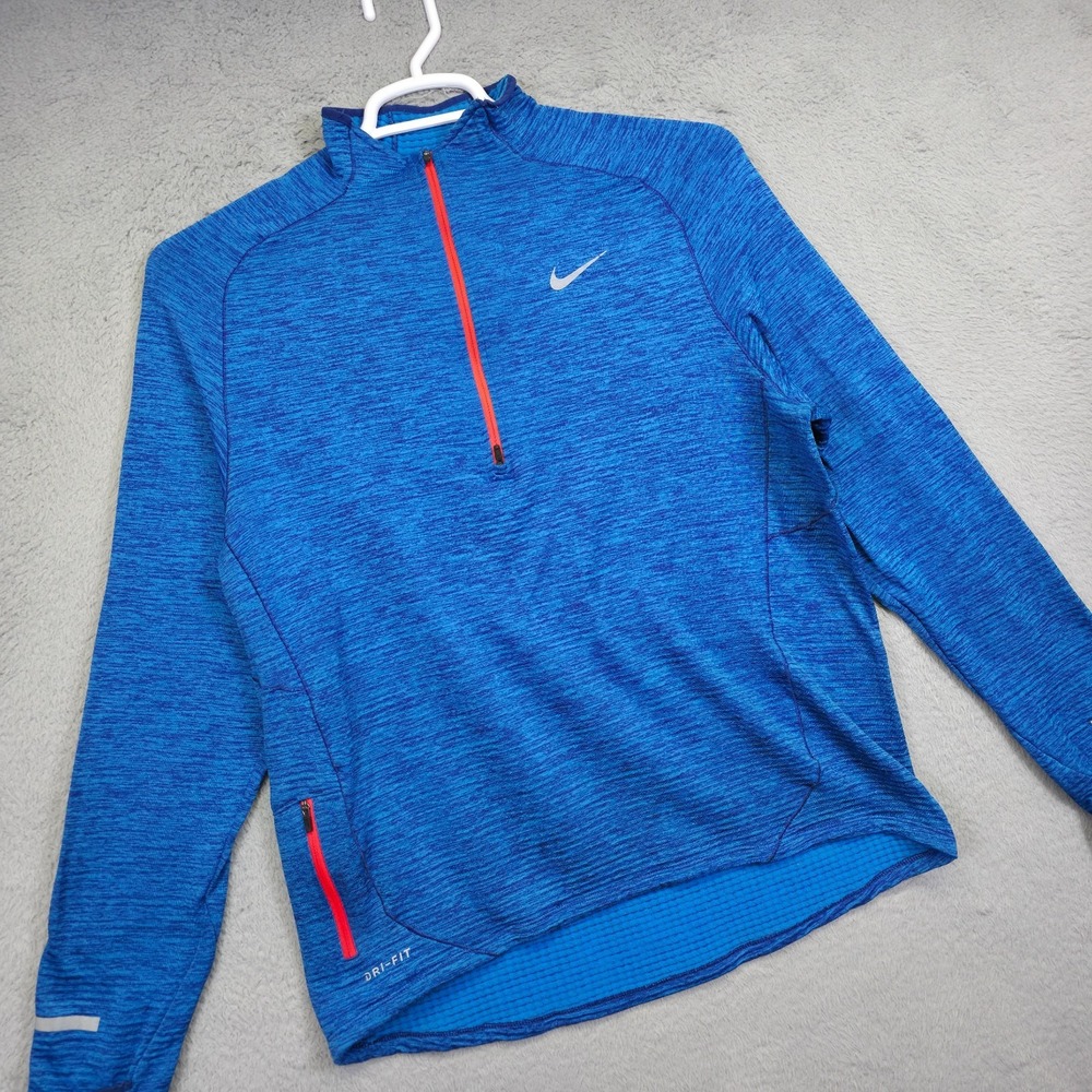 Nike Jacket Mens L Blue DriFit Reflective Running Performance Athleisure Workout